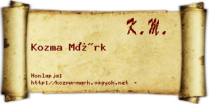 Kozma Márk névjegykártya
